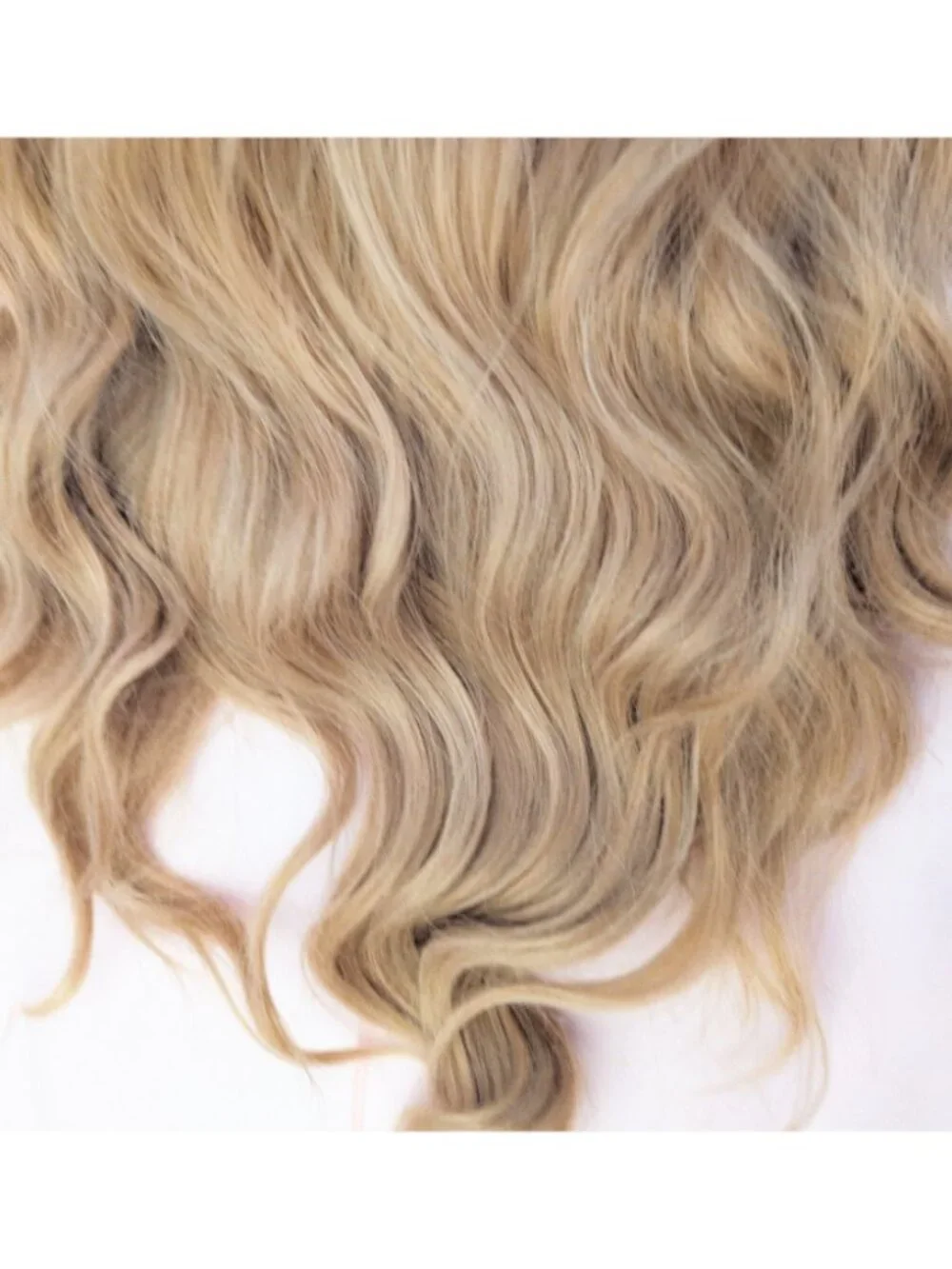 Blonde Wig Synthetic Wavy Curly Hair 22 Inches Ombre Gradient Brown Gyaru